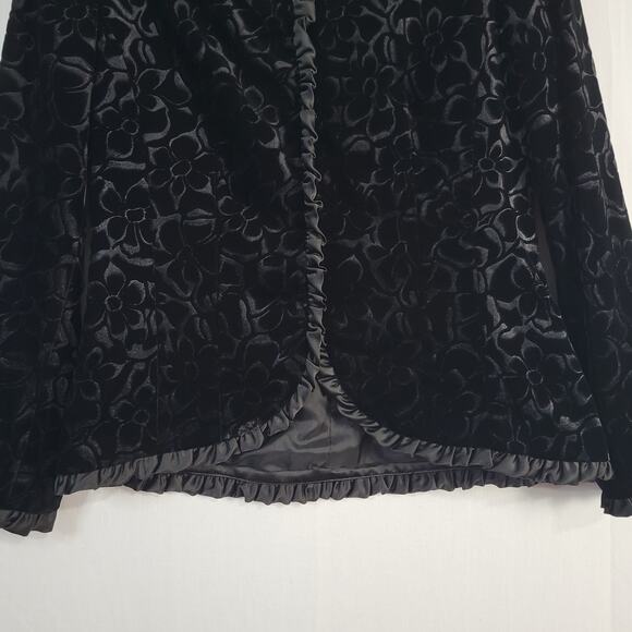 Noviello-Bloom floral velvet ruffle trim skirt set size 6 whimsigoth career USA - Picture 5 of 16